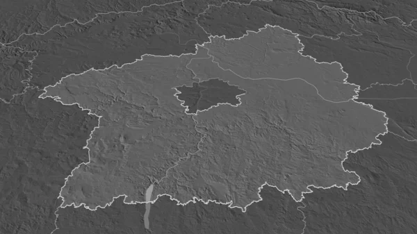 Ampliar Stredocesky Región República Checa Esbozado Perspectiva Oblicua Mapa Elevación — Foto de Stock