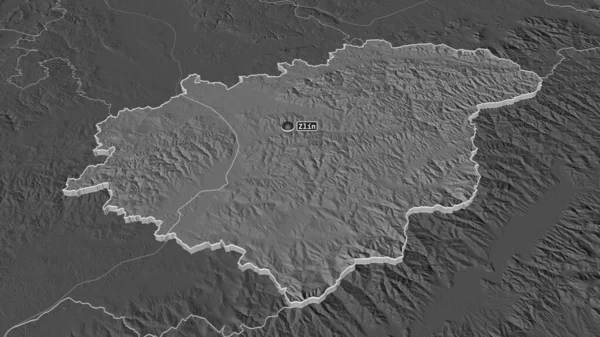 Ampliar Zlinsky Región República Checa Extruido Perspectiva Oblicua Mapa Elevación — Foto de Stock