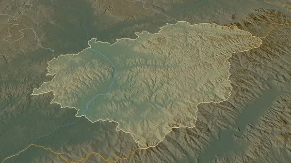 Zoom Zlinsky Região República Checa Delineado Perspectiva Óbvia Mapa Topográfico — Fotografia de Stock