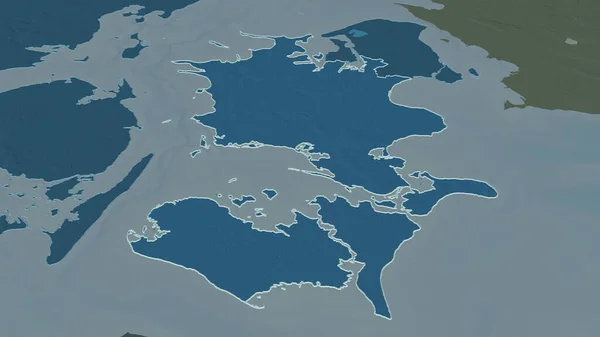 Узором Sjlland Регион Дании Непристойная Перспектива Цветная Карта Административного Деления — стоковое фото