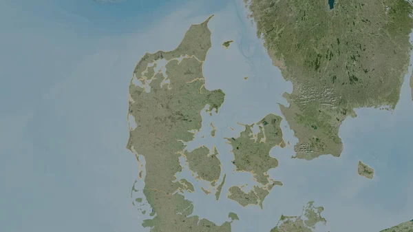 Danimarka Bölgesinin Ana Hatlarıyla Belirlenmiş Şekli Uydu Görüntüleri Görüntüleme — Stok fotoğraf