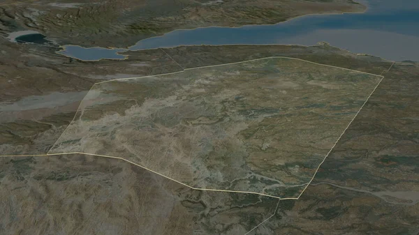 サビエフ ジブチの地域 でズームアウト概要 嘘の見方だ 衛星画像 3Dレンダリング — ストック写真