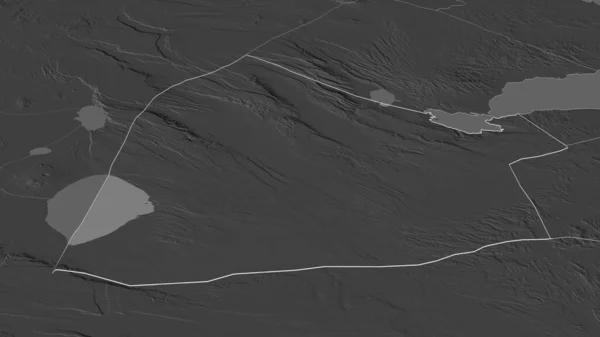 Zoom Dikhil Regione Gibuti Delineato Prospettiva Obliqua Mappa Elevazione Bilivello — Foto Stock