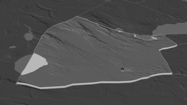 Dikhil ジブチの地域 で拡大します 嘘の見方だ 地表水と二階の標高マップ 3Dレンダリング — ストック写真