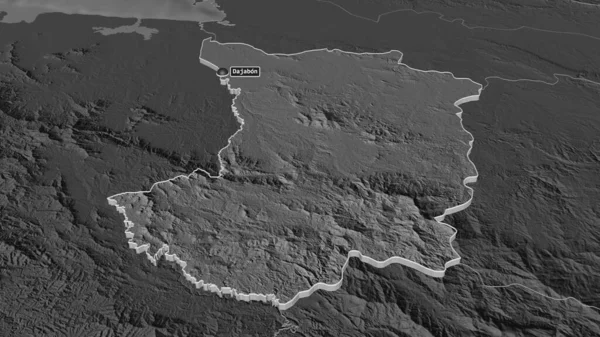 Ampliar Dajabon Provincia República Dominicana Extruido Perspectiva Oblicua Mapa Elevación —  Fotos de Stock