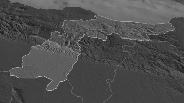 Ampliar Espaillat Provincia República Dominicana Esbozado Perspectiva Oblicua Mapa Elevación — Foto de Stock