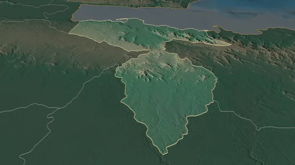 Ampliar Hato Mayor Provincia República Dominicana Esbozado Perspectiva Oblicua Mapa — Foto de Stock