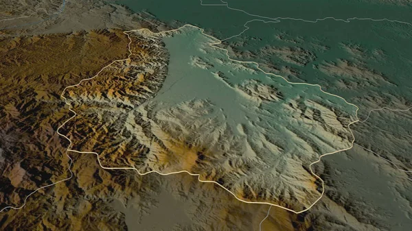 Ampliar Monseñor Nouel Provincia República Dominicana Esbozado Perspectiva Oblicua Mapa — Foto de Stock