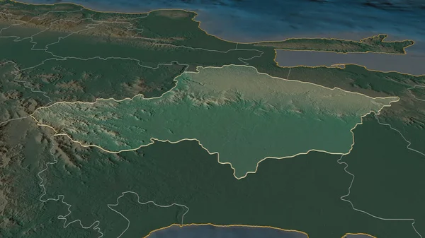 Powiększ Monte Plata Prowincja Dominikany Perspektywa Ukośna Mapa Pomocy Topograficznej — Zdjęcie stockowe