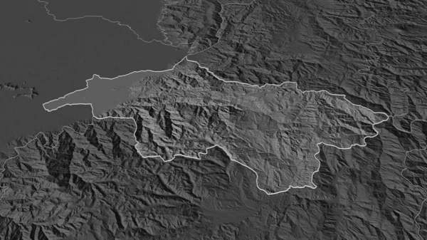 Zoom Canar Província Equador Delineado Perspectiva Óbvia Bilevel Mapa Elevação — Fotografia de Stock