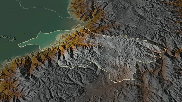 Zoom Sur Canar Province Équateur Perspective Oblique Carte Topographique Relief — Photo