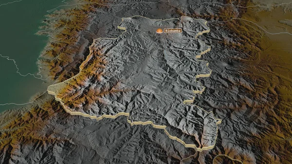 Zoom Chimborazo Provincia Dell Ecuador Estruso Prospettiva Obliqua Mappa Topografica — Foto Stock