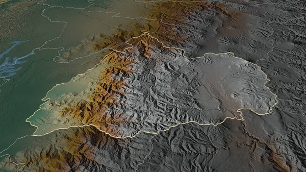 Zoom Sur Cotopaxi Province Equateur Esquissé Perspective Oblique Carte Topographique — Photo