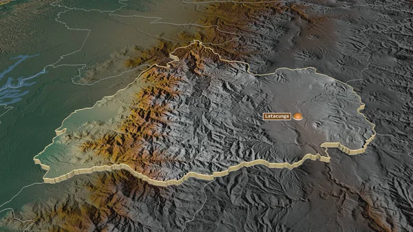 Ampliar Cotopaxi Provincia Ecuador Extruido Perspectiva Oblicua Mapa Topográfico Relieve — Foto de Stock