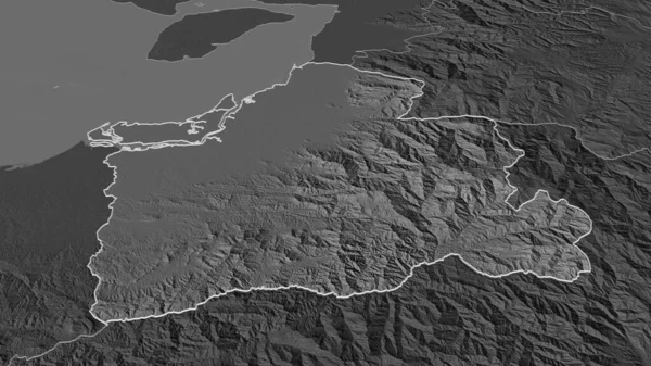 Ampliar Oro Provincia Ecuador Esbozado Perspectiva Oblicua Mapa Elevación Bilevel — Foto de Stock