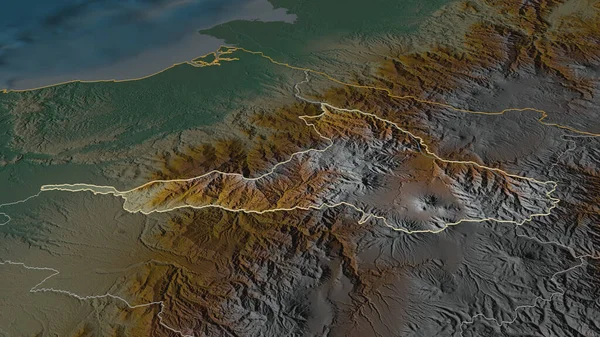 Zoom Imbabura Provincia Dell Ecuador Delineato Prospettiva Obliqua Mappa Topografica — Foto Stock