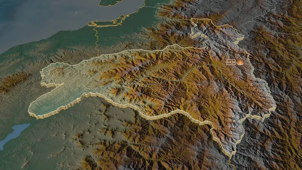 Zoom Loja Provincia Dell Ecuador Estruso Prospettiva Obliqua Mappa Topografica — Foto Stock