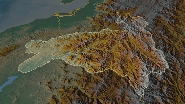 Zoom Sur Loja Province Equateur Esquissé Perspective Oblique Carte Topographique — Photo