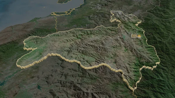 Zoom Auf Loja Provinz Ecuador Schräge Perspektive Satellitenbilder Rendering — Stockfoto