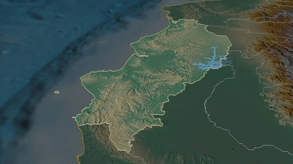 Ampliar Manabí Provincia Ecuador Esbozado Perspectiva Oblicua Mapa Topográfico Relieve — Foto de Stock