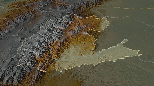 Powiększ Napo Prowincja Ekwador Zarysie Perspektywa Ukośna Mapa Pomocy Topograficznej — Zdjęcie stockowe
