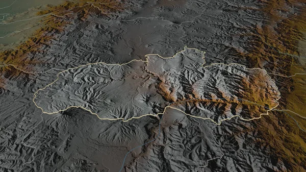 Ampliar Tungurahua Provincia Ecuador Delineado Perspectiva Oblicua Mapa Topográfico Relieve — Foto de Stock