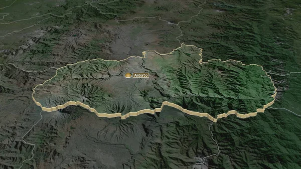 Zoom Sur Tungurahua Province Equateur Extrudé Perspective Oblique Imagerie Satellite — Photo