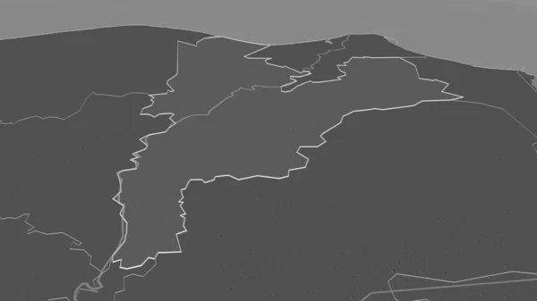 Přiblížit Daqahliyah Guvernér Egypta Nastínil Úhlová Perspektiva Bilevel Elevační Mapa — Stock fotografie