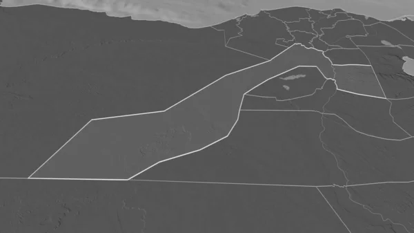 Увеличьте Аль Джиза Провинция Египет Указанный Непристойная Перспектива Карта Высоты — стоковое фото