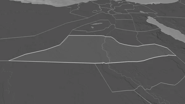 Ampliar Minya Gobernación Egipto Esbozado Perspectiva Oblicua Mapa Elevación Bilevel — Foto de Stock