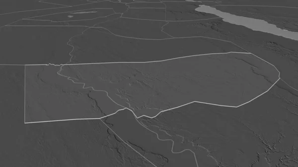 Ampliar Asyut Gobernación Egipto Delineado Perspectiva Oblicua Mapa Elevación Bilevel —  Fotos de Stock