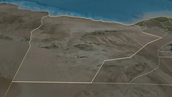 Zoom Matrouh Governadoria Egito Delineado Perspectiva Óbvia Imagens Satélite Renderização — Fotografia de Stock