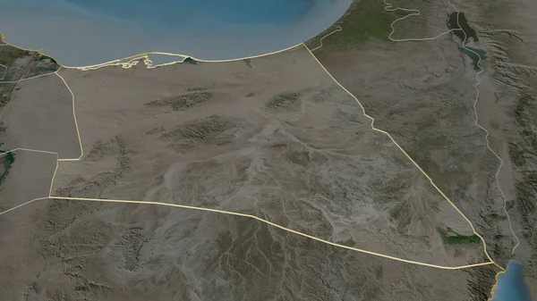 Zoom Shamal Sina Gouvernement Van Egypte Geschetst Obliek Perspectief Satellietbeelden — Stockfoto