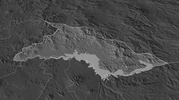 Přiblížit Chalatenango Oddělení Salvador Nastínil Úhlová Perspektiva Bilevel Elevační Mapa — Stock fotografie