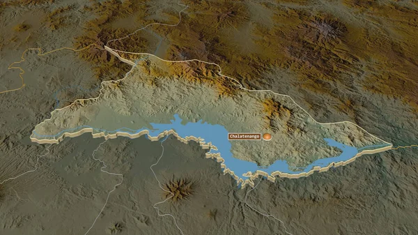 Ampliar Chalatenango Departamento Salvador Extruido Perspectiva Oblicua Mapa Topográfico Relieve — Foto de Stock