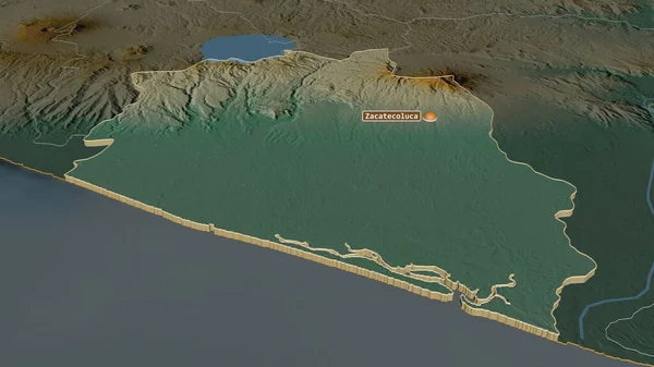 Zoom Paz Dipartimento Salvador Estruso Prospettiva Obliqua Mappa Topografica Rilievo — Foto Stock