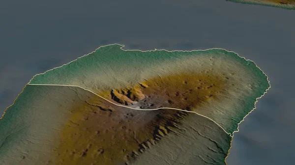 バイオコノルテ 赤道ギニア省 にズームアウト概要 嘘の見方だ 地表水と地形救援マップ 3Dレンダリング — ストック写真