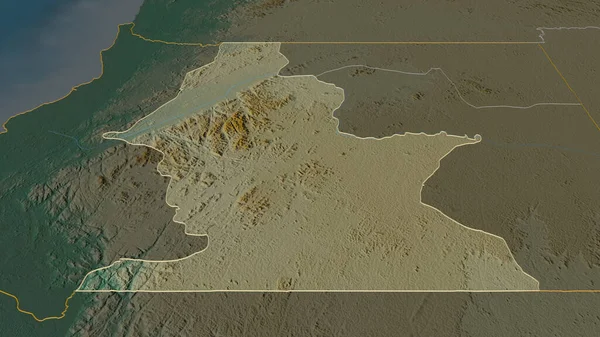 Увеличь Centro Sur Провинция Экваториальной Гвинеи Непристойная Перспектива Карта Рельефа — стоковое фото