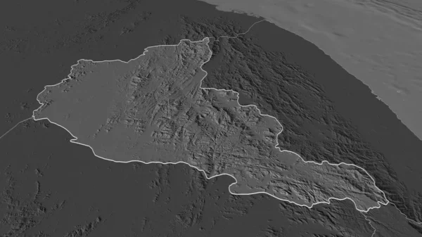 Zoom Anseba Regione Dell Eritrea Delineato Prospettiva Obliqua Mappa Elevazione — Foto Stock