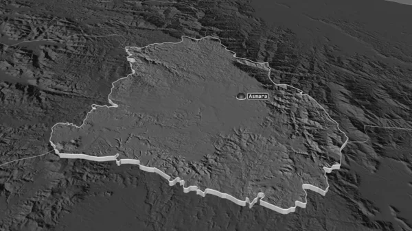 Zoom Maekel Regione Dell Eritrea Estruso Prospettiva Obliqua Mappa Elevazione — Foto Stock
