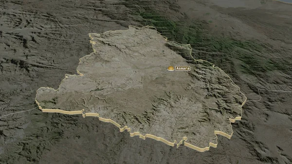 Maekel エリトリアの地域 でズームアウト 嘘の見方だ 衛星画像 3Dレンダリング — ストック写真
