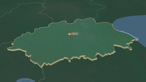 Zoom Sur Jogeva Comté Estonie Extrudé Perspective Oblique Carte Topographique — Photo
