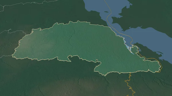 Zoom Polva Contea Estonia Delineato Prospettiva Obliqua Mappa Topografica Rilievo — Foto Stock