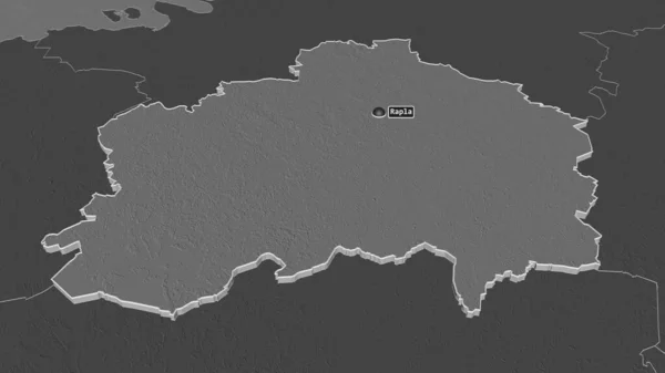 Powiększ Rapla Powiat Estoński Wytłaczany Perspektywa Ukośna Dwupoziomowa Mapa Wysokości — Zdjęcie stockowe