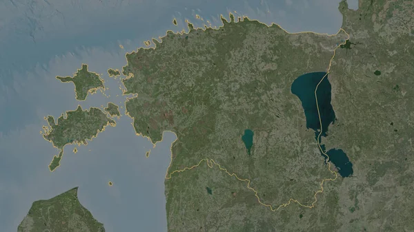 Forma Delineata Della Zona Estonia Immagini Satellitari Rendering — Foto Stock
