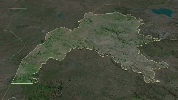 Zoom Sur Benshangul Gumaz État Éthiopien Perspective Oblique Imagerie Satellite — Photo