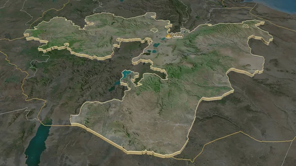 Zooma Oromia Staten Etiopien Extruderad Svagt Perspektiv Satellitbilder Rendering — Stockfoto