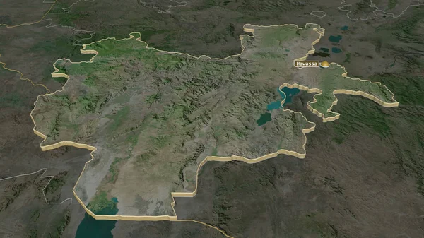 Zoom Sur Les Nations Sud État Ethiopie Extrudé Perspective Oblique — Photo