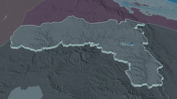 Tigray Etiyopya Eyaleti Yakınlaştır Belirsiz Bir Bakış Açısı Yüzey Sularıyla — Stok fotoğraf