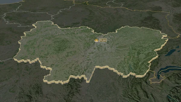 Запуск Бургундии Франш Конте Регион Франции Непристойная Перспектива Спутниковые Снимки — стоковое фото